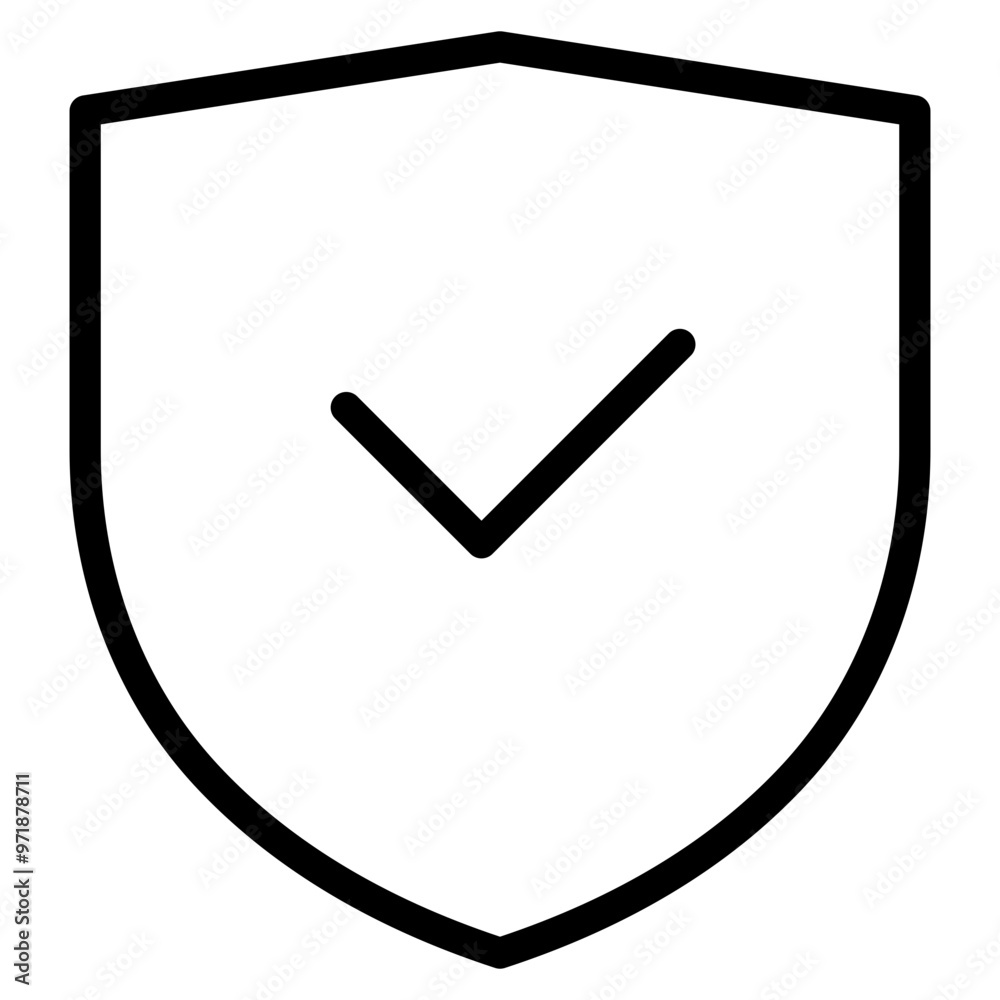 Sticker shield with checkmark icon