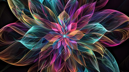 Obraz premium Abstract Flower with Vibrant Hues