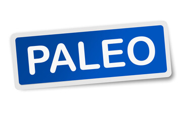 Paleo square sticker isolated on white