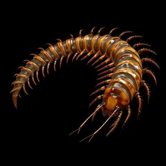 Close-up of a Brown Centipede with Numerous Legs