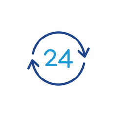 24 hours icon, 24 hours sign vector