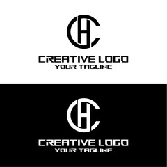 creative letter logo ch desain vektors
