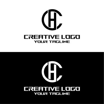 creative letter logo ch desain vektors