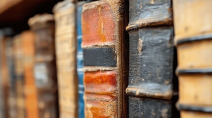 A collection of vintage law books rests on wooden shelves, illuminating the rich history of legal literature in a classic library atmosphere