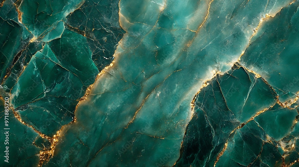 Poster green emerald marble texture background with high resolution top view of natural tiles stone floor i