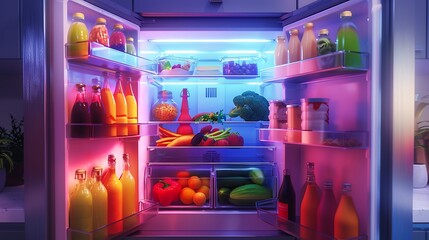 Stocked white mini fridge with produce.