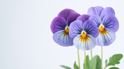 Pansy flower or spring garden viola tricolor isolated on white background Flower arrangement and floral design : Generative AI