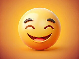 Fototapeta premium Flirtatious smiling face with one eye closed and a playful raised eyebrow, conveying cheeky humor, whimsy, and lightheartedness in a modern, minimalist digital illustration.