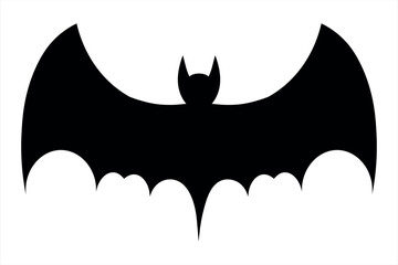 Print, original black bat silhouette for Halloween, vector graphics, EPS 10