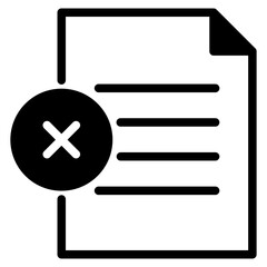 file document with cross icon