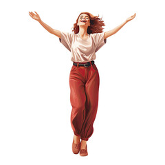 An illustration of a beautiful woman celebrating