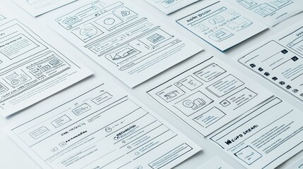 Obraz premium Website Design Sketches and Wireframes