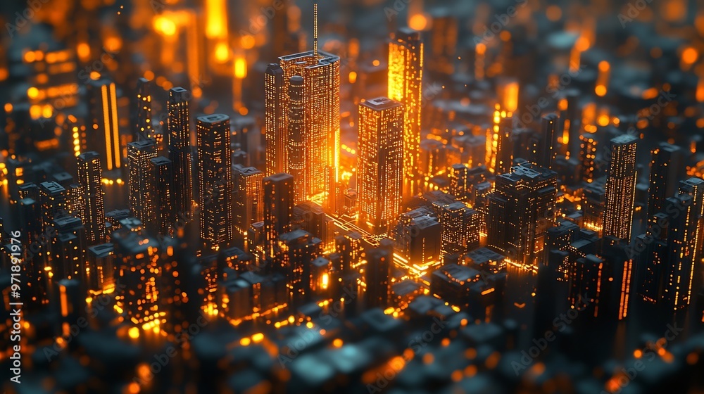 Aufkleber smart city development conceptmodern big data connection technology is the futuretelecommunication a