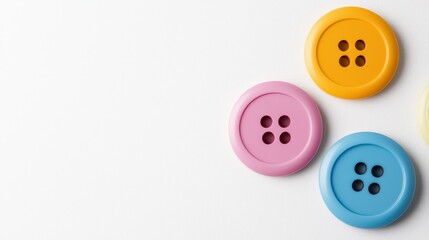 Colorful Buttons on White Background