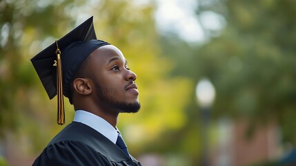 College graduate commencement day looking out to future success : Generative AI