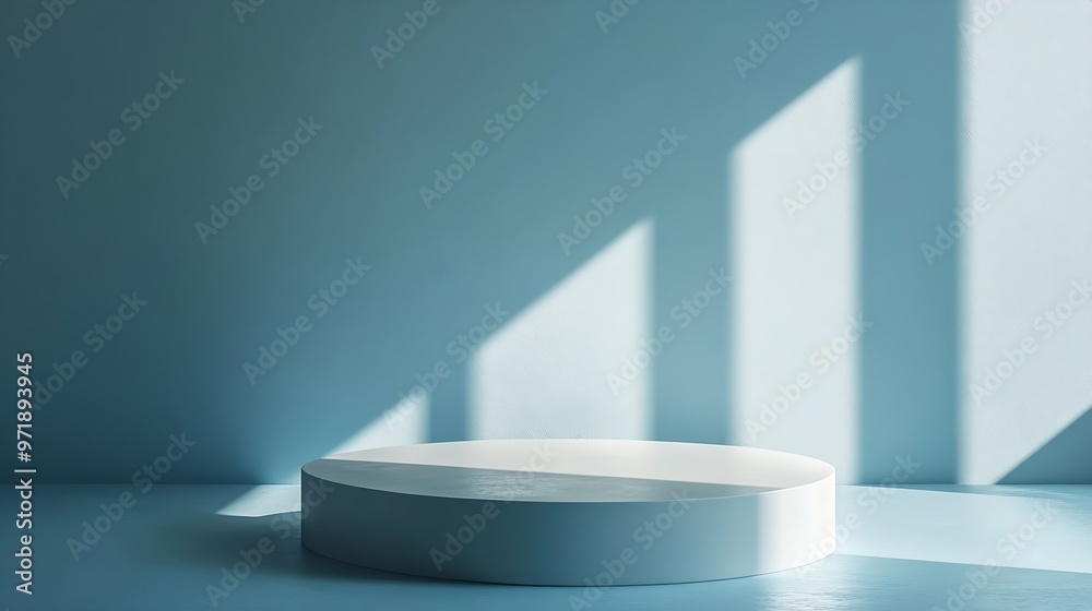 Poster light soft minimal background mockup for product presentation corner of room with shadows from diffe
