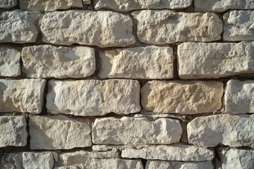 Obraz premium Close-up of a Rustic Stone Wall with Irregularly Shaped Stones