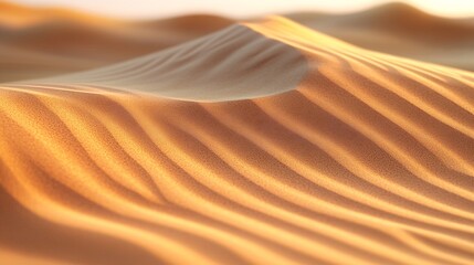 Intricate wavy patterns seen on dunes near Merzouga Morocco during sunset  Portrait shot : Generative AI