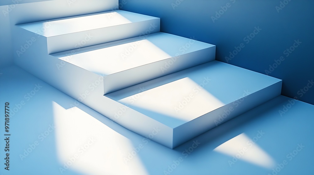 Aufkleber design three planes for design white corner and shadow : Generative AI