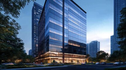 Modern Office Building in Cityscape