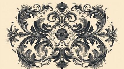 Elegant Vintage Flourish Design with Intricate Ornamental Details for Classic Charm