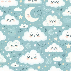 seamless pattern with clouds