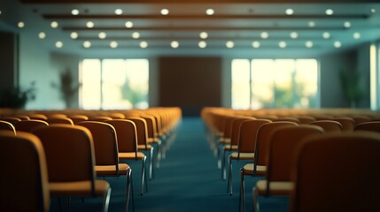 wide angle shot of an empty conference room : Generative AI