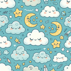 seamless pattern with clouds