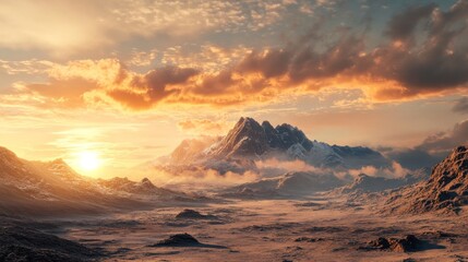 Majestic Mountain Landscape at Sunset