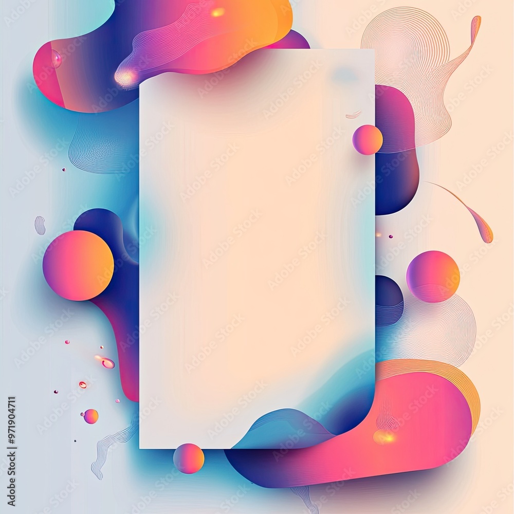 Sticker abstract design featuring colorful splashes and fluid shapes, perfect for backgrounds and creative p