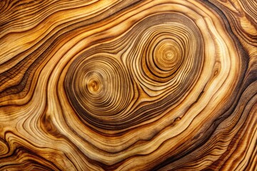 Natural close-up of ash tree wood grain featuring intricate patterns of light and dark brown swirls, with prominent growth rings and subtle texture.