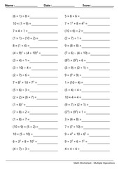 Math Worksheet - Multiple Operations_Course_028
