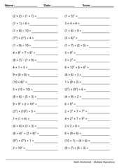 Math Worksheet - Multiple Operations_Course_032