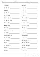 Math Worksheet - Multiple Operations_Course_080