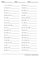 Math Worksheet - Multiple Operations_Course_090