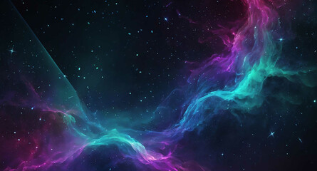 Glittering stars with neon mist abstract background