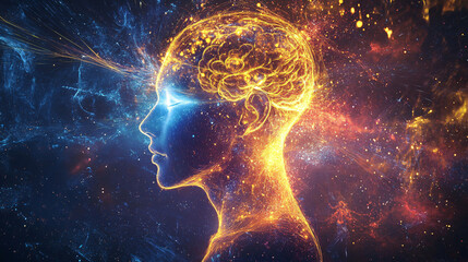 meditating, Yoga meditation outdoors. Glowing seven all chakra. person sits in a Salute pose, Kundalini energy. 
