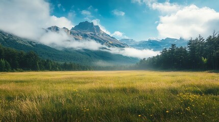 Fototapeta premium a beautiful shot of the national park in patagonia Montana Glacier National Park : Generative AI