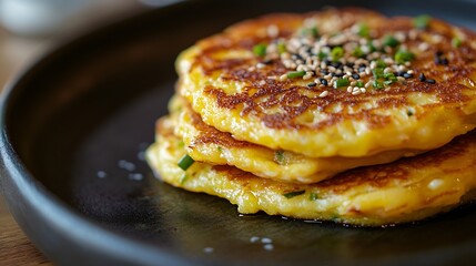 Korean style Egg vegetable pancakes : Generative AI