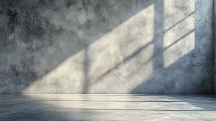 Fototapeta premium Empty corner room with grey concrete wall and floor backgroundMock up studio room for display or montage of product for advertising on mediaBusiness presentation : Generative AI