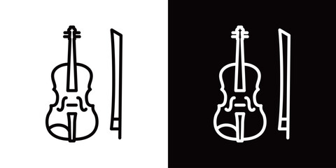 バイオリンのシンプルなラインアイコン © WAWAWA