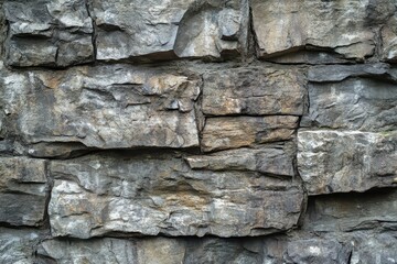 Fototapeta premium Close-up Texture of a Gray and Brown Stone Wall