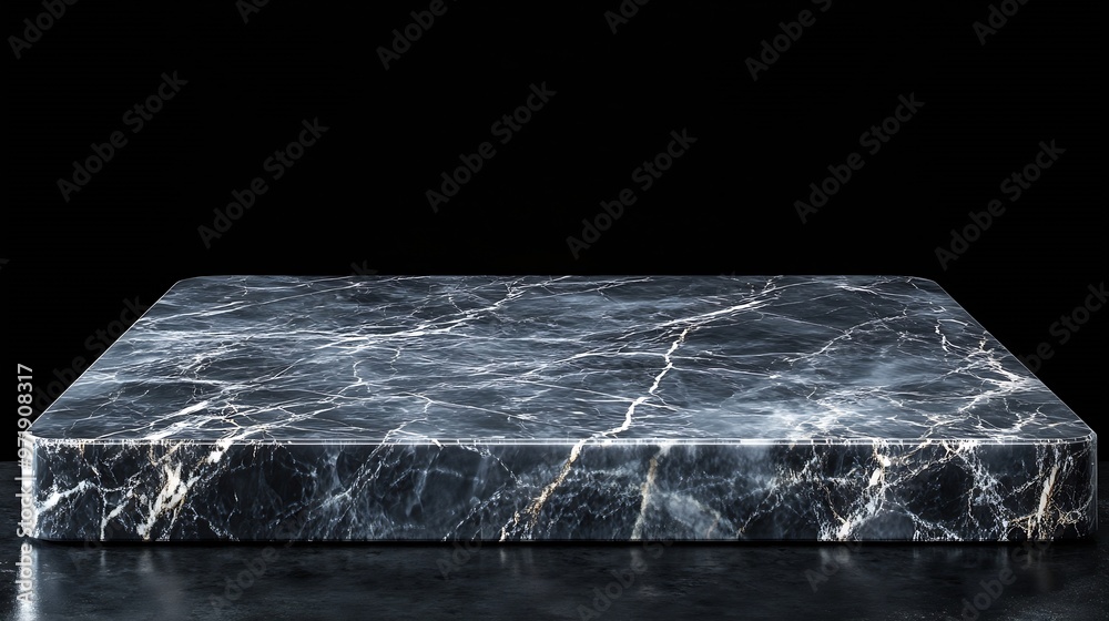 Poster luxury grey emperado marble stone countertop can be used as background for display or montage your products isolated on background with clipping path empty top of grey mable stone tabl : Generative AI