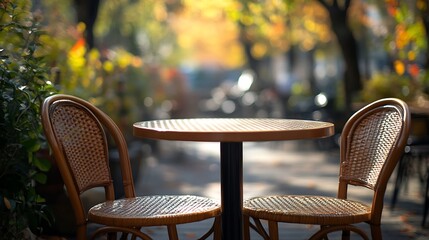 Street cafe and restaurant table and chair : Generative AI