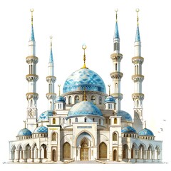 Obraz premium the beauty of the mosque on white background.