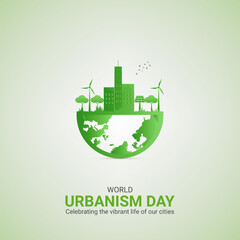 World Urbanism Day, Urbanism Day creative Poster, vector, 3d, illustration, november 9.