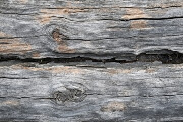 Weathered Wooden Plank with Knots and Cracks