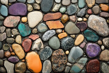 A Colorful Mosaic of Smooth River Rocks