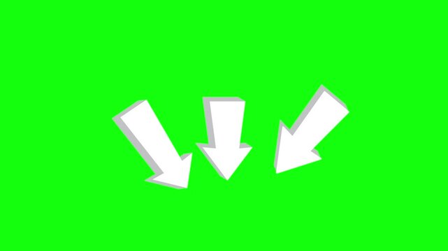 arrow pointing green screen animated 3 arrows showing something, arrow pointing 3d chalk scribble 4k looping