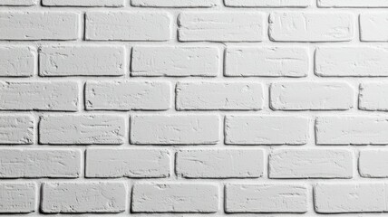 A white brick wall with a few bricks missing